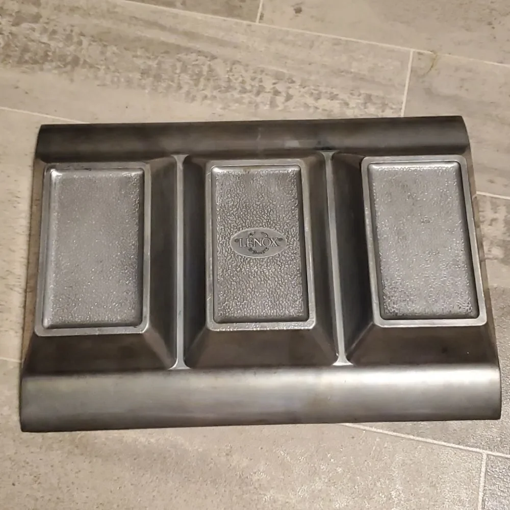 HP🌻7/26 Lenox Metal 3 Section Serving Platter